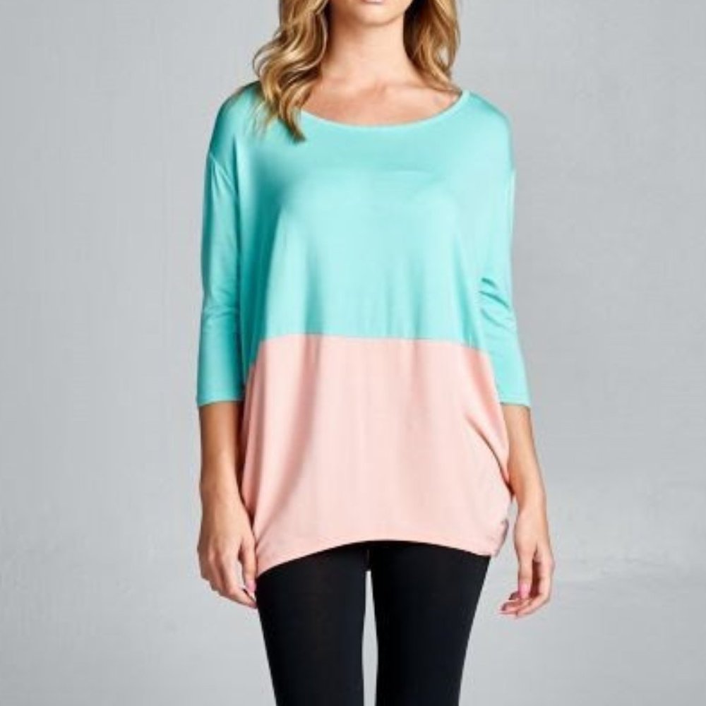 Emerald Colorblock Dolman Tunic